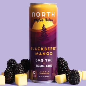 <b>NORTH</b> • Higher Vibes Blackberry Mango THC Seltzer - Image 3