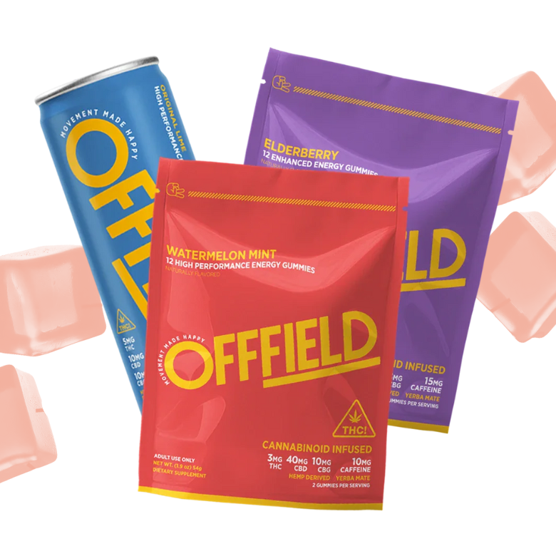 The Tribundle by Offfield contains their High Performance Sports Drink, High Performance Energy Gummies, and Enhanced Energy Gummies. This bundle provides customers with sustainable energy and performance throughout their day.